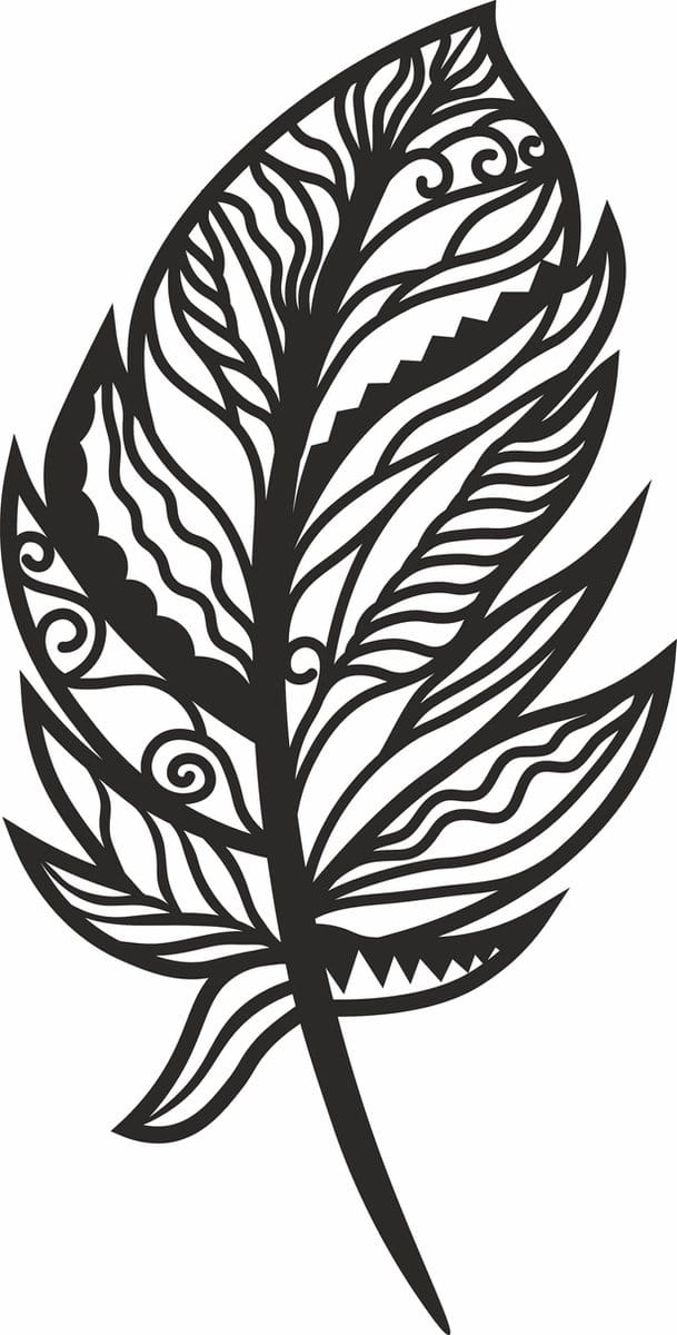 Wanddecoratie | Losse veren - Ontwerp 1 (20x40cm)