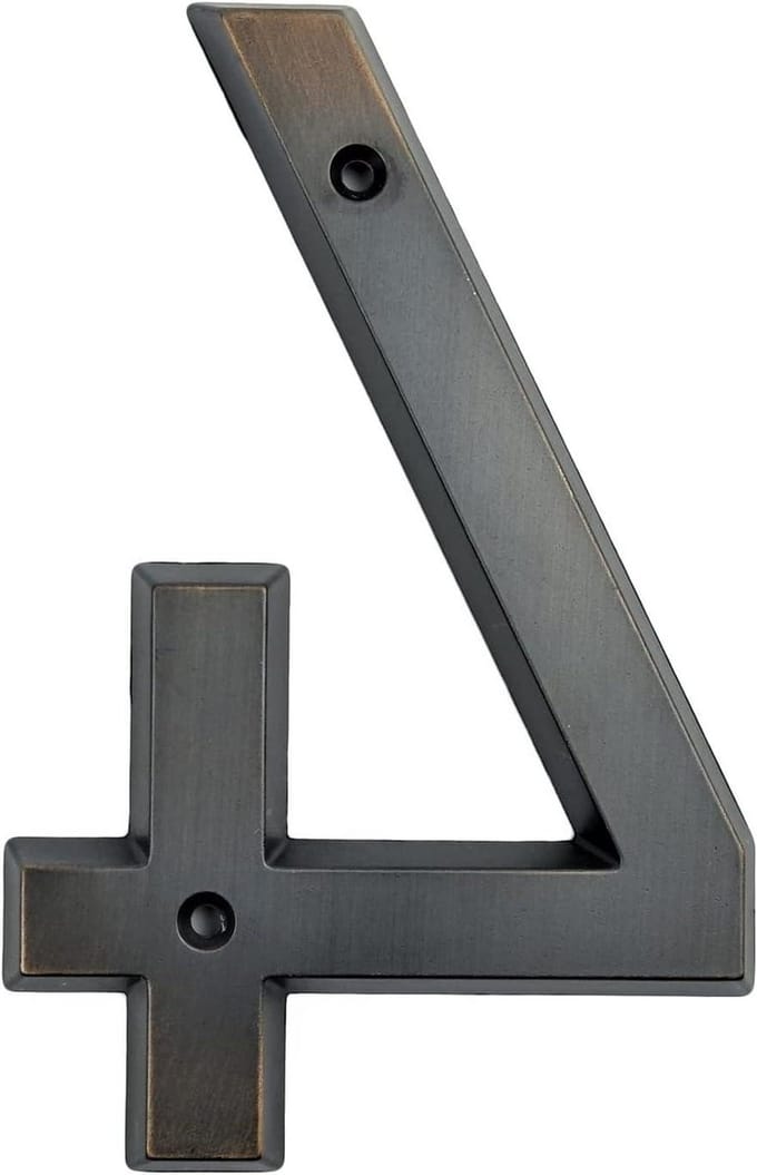Huisnummer 3D - Adrescijfer - Deuradres Buiten - Geborsteld Zinklegering - 15.5 cm - Verouderd Brons