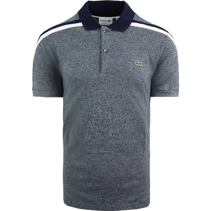 Lacoste Taping Heren Marl Blauw Poloshirt
