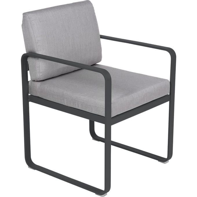 Fermob BELLEVIE fauteuil voor de eethoek - 47 antraciet mat - 79 Flanelgrijs