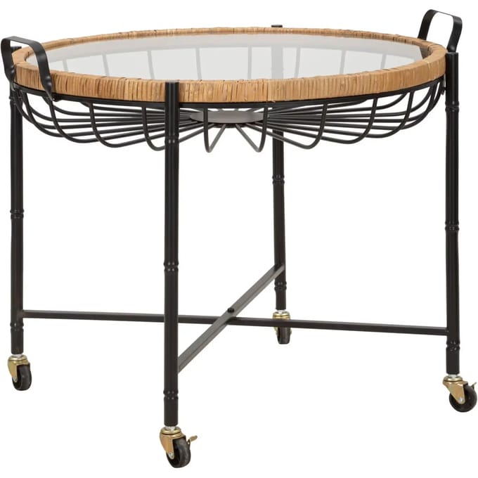 Salontafel Cebu With Glass & Wells 70,5×65×57 cm