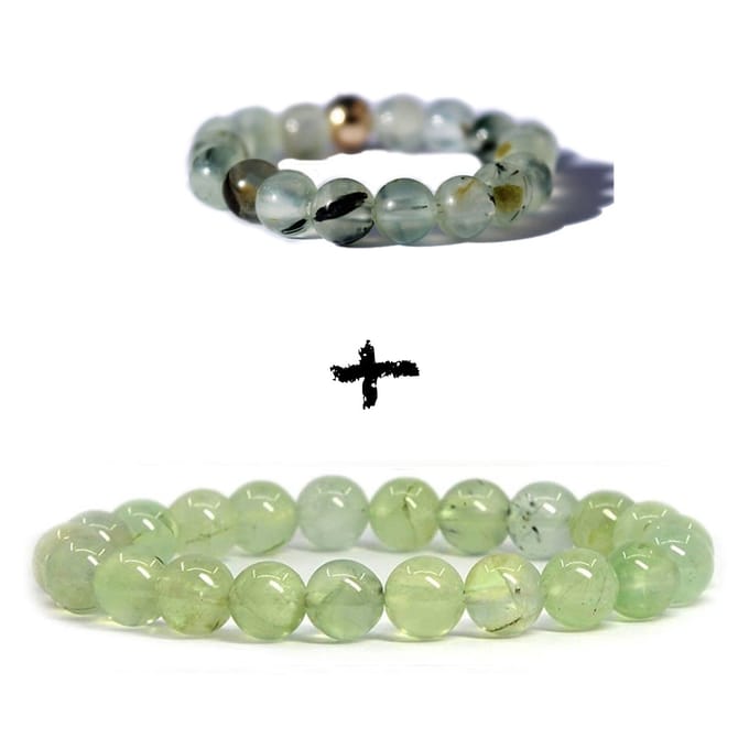 Bixorp Gems Edelstenen Sieraden Set Prehniet - Armband + Ring
