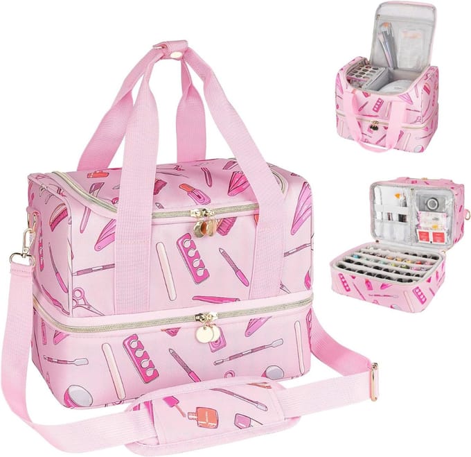 SAVI® Nagellak Koffer - Nagellak - Roze - ‎12cm x 8cm x 9cm
