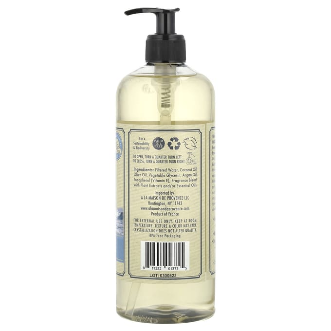 A La Maison de Provence, Gel douche, Sel de mer frais, 75 cl (750ml) beige