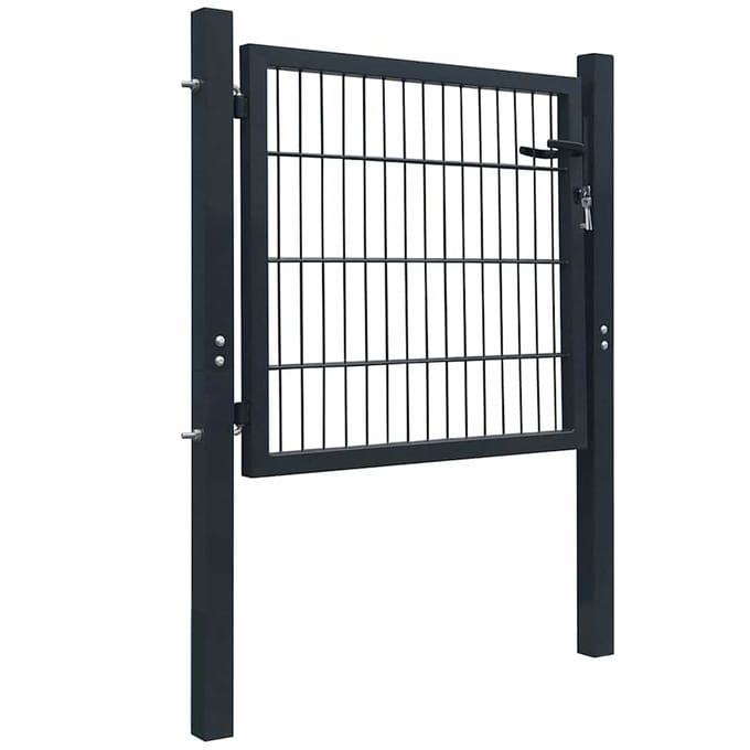 vidaXL - 2D - Hekpoort - (Enkel) - Antracietgrijs - 100x80 - cm
