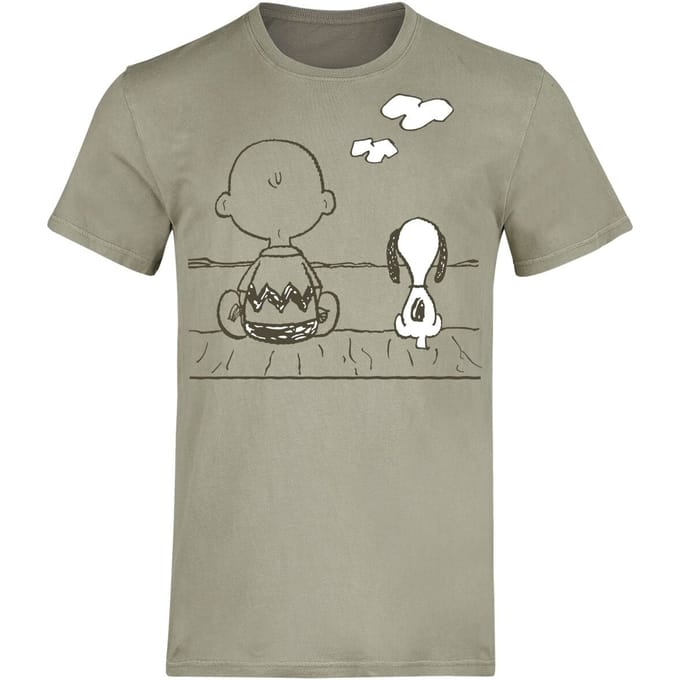 Peanuts T-shirt - Charlie Brown & Snoopy - S tot 3XL - voor Mannen - groen