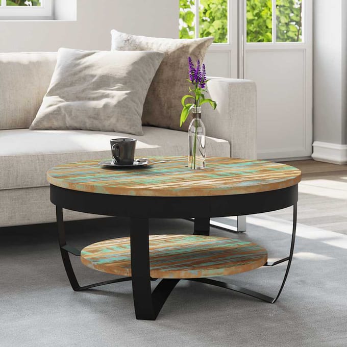 vidaXL - Salontafel - 65x32 - cm - massief - gerecycled - hout