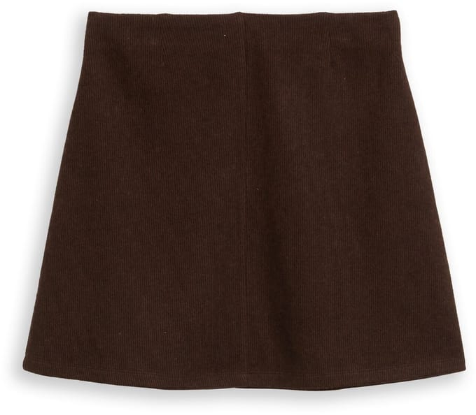 Tom Tailor - Comfortabele rok in gemêleerde look - Maat 42 - dark pecan brown melange