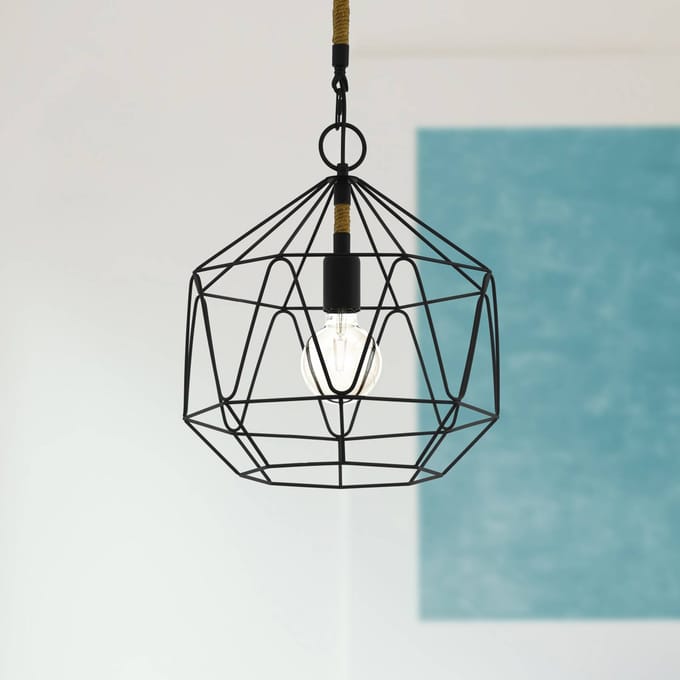 EGLO Cottingham - Hanglamp - E27 - Ø 37 cm - Zwart