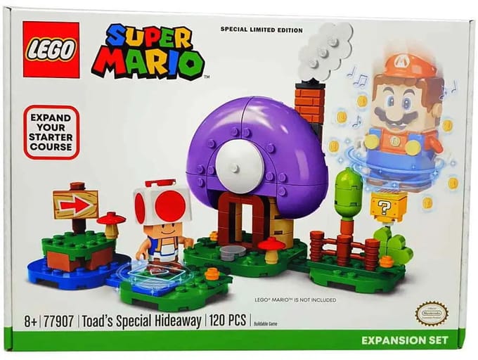 LEGO Super Mario Uitbreidingspakket-77907 Toad's Special Hideaway (Diversen) Nieuw