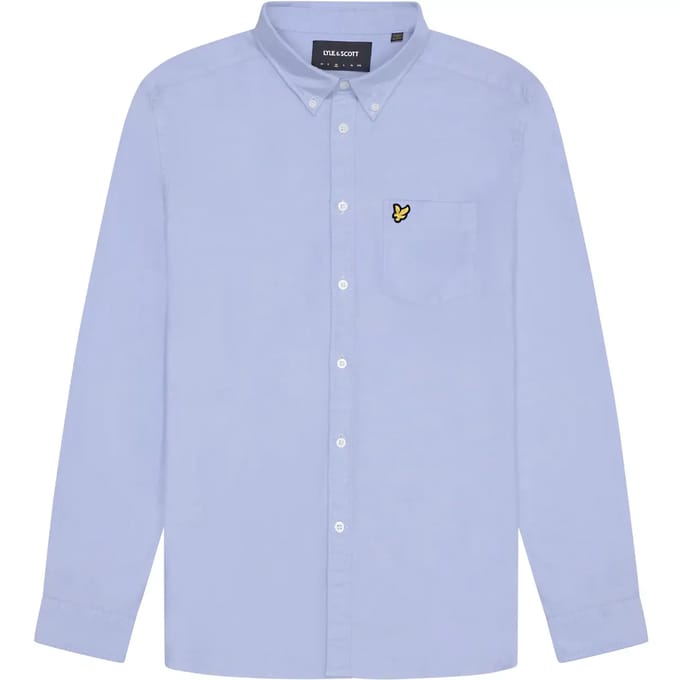 Classic Long Sleeve Button-Up Shirt - Light Blue