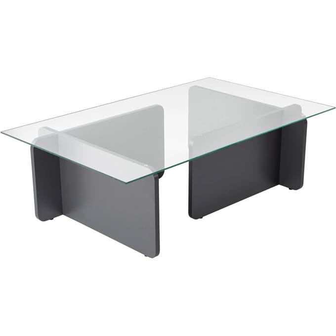 Glazen salontafel "Flavio" 105 x 65 x 30 cm - Antraciet