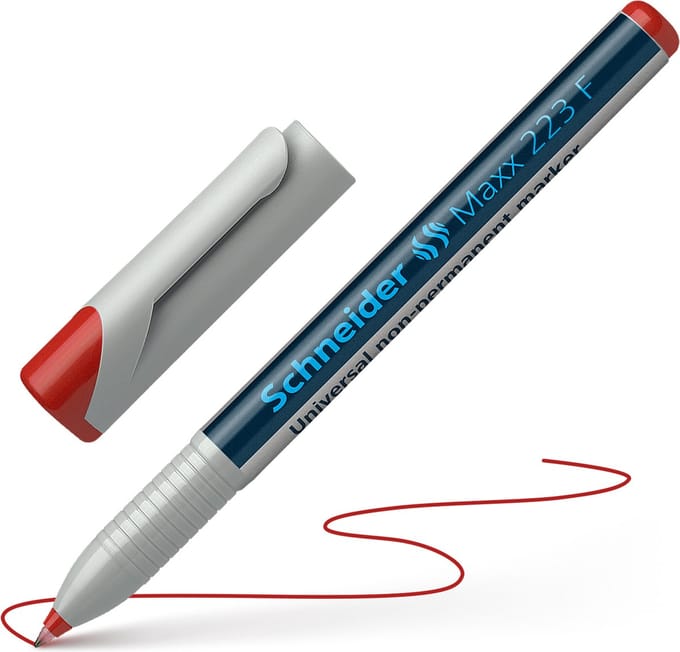 Schneider universele non-permanent marker - Maxx 223 - penpunt F - rood - S-112302