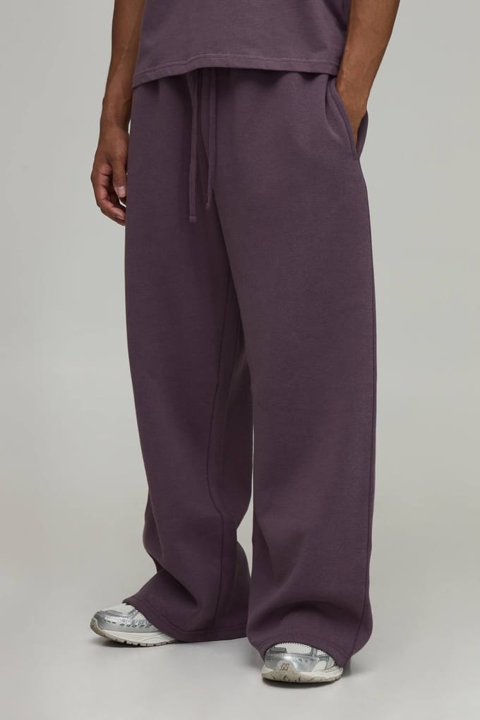 Essentiële Wijde Pijpen Joggingbroek | Mauve | Size Medium
