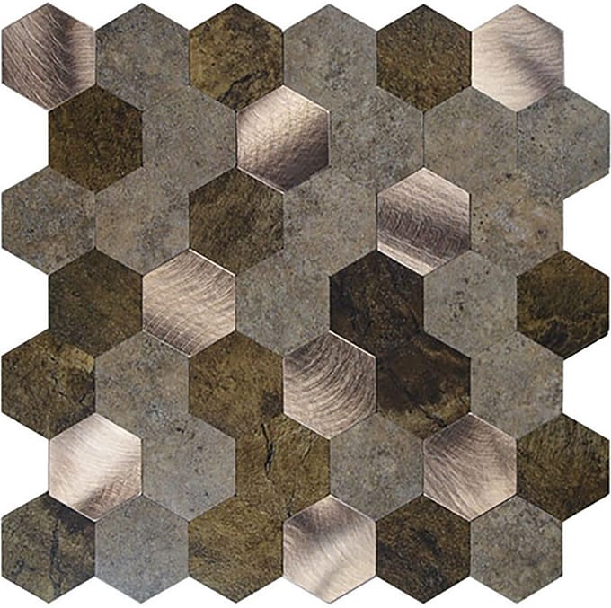 Zelfklevend Mozaïek Hexagon Koper