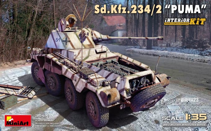 MiniArt Modelbouwpakket Militaire voertuigen - 35414 Sd.Kfz.234/2 PUMA Panzerwagen - Interior kit Plastic - 1:35 - Modelbouw