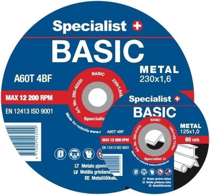 10 st x Doorslijpschijven Basic Specialist+ 2mm / 230mm (staal)