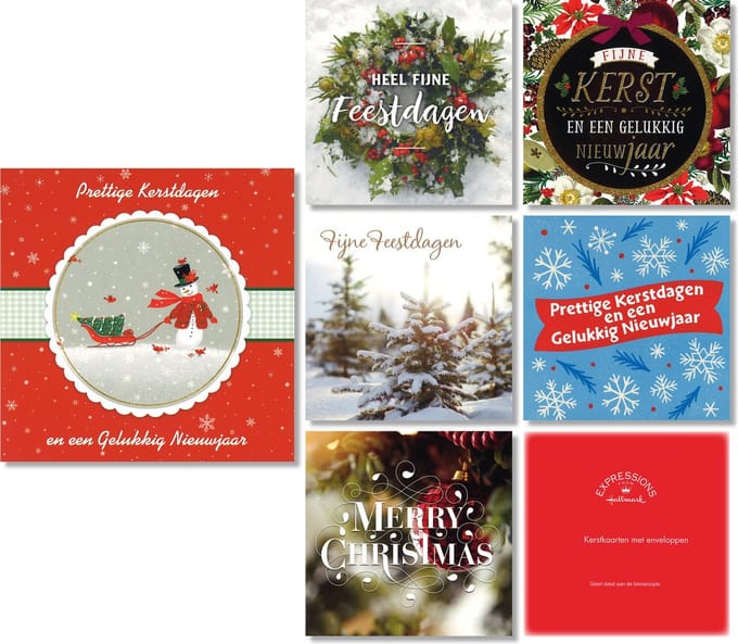 Hallmark - Expressions - 60 Kerstkaarten - Budget - Kerst - Nieuwjaar - 13 x 13 cm