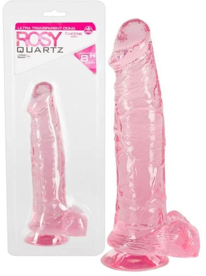 Rosy Quartz Dildo 21.5 cm - Roze Dildo Met Zuignap