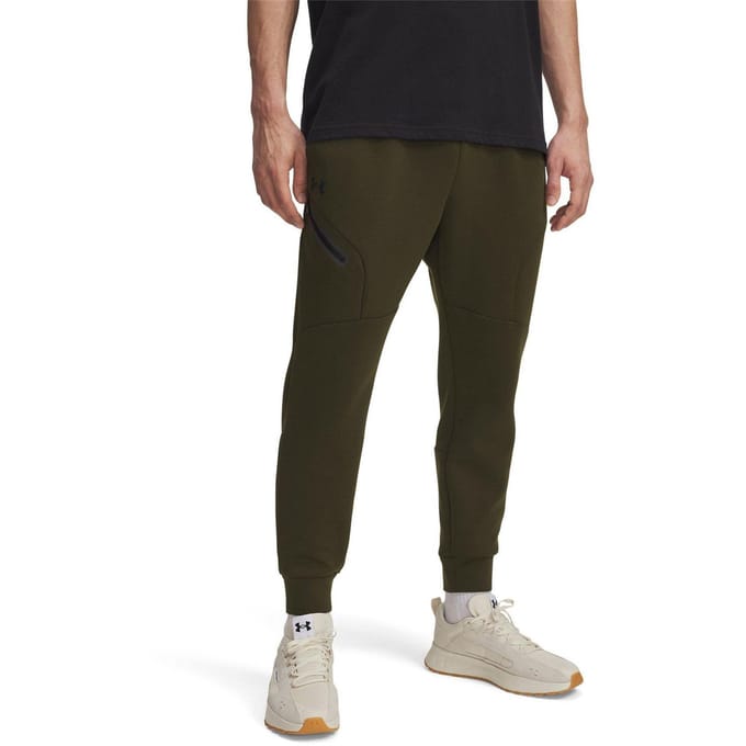 Under Armour Heren-joggingbroek van Unstoppable-fleece met ritszakken (Groen)