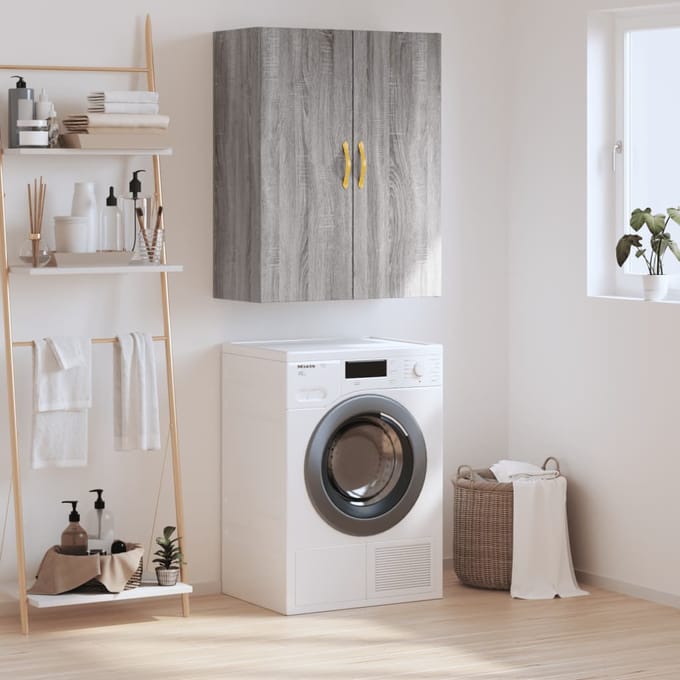 vidaXL - Wandkast - 69,5x34x90 - cm - grijs - sonoma - eikenkleurig