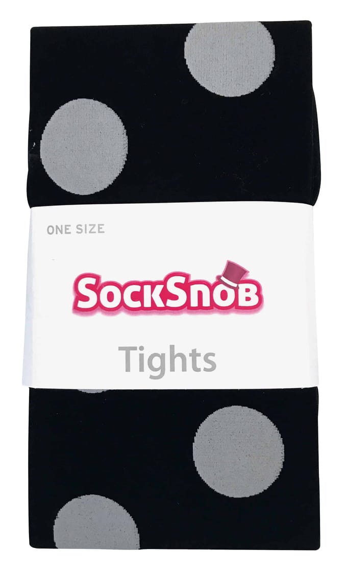 Sock Snob Dames80 denier ondoorzichtig patroon panty's - Big Spot Wit
