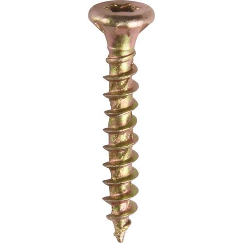 Forgefast universele schroeven platkop voldraad geel 3x12mm TX10 (200 Stuks)