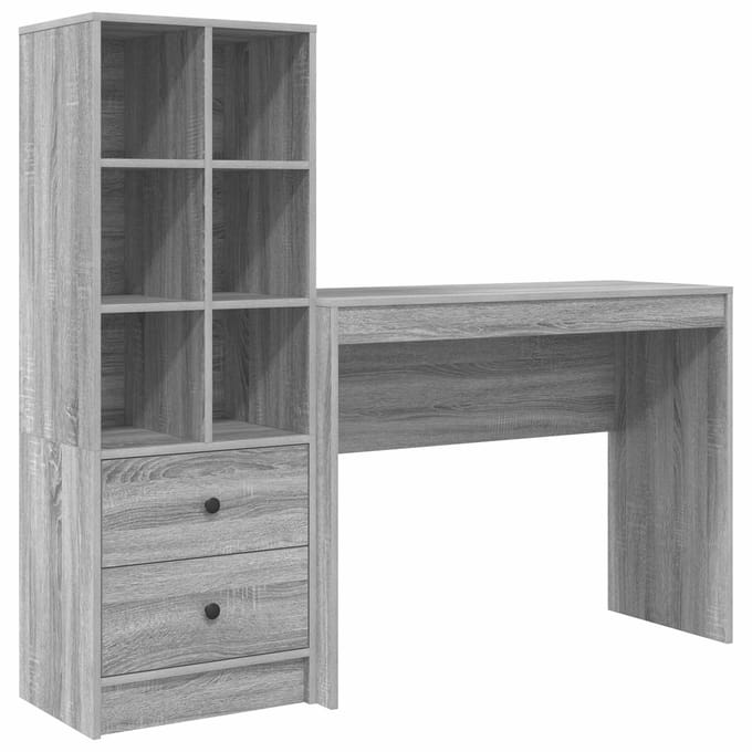 vidaXL - Bureau - Grijs - Sonoma - 145,5 - x - 40 - x - 127 - cm - 2 - st