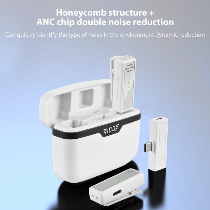 Draadloze Microfoon Professionele Reversmicrofoon Clip-on Microfoons Ruisonderdrukking Geen Vertraging Plug and zwart