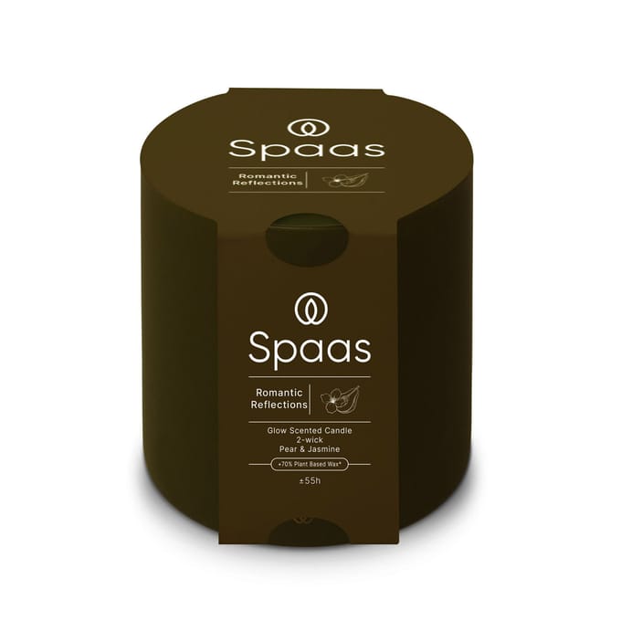 Spaas Glow - Geurkaars - 2 lonten, 55 uur - Romantische Reflecties