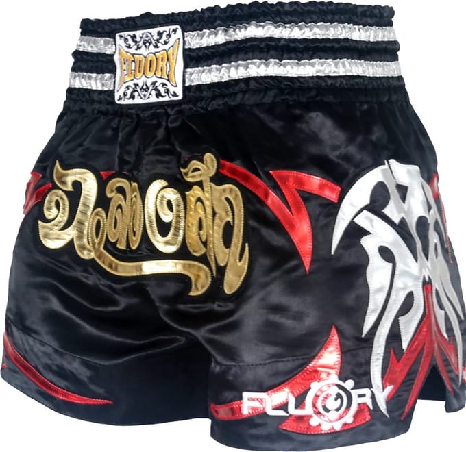 Fluory Muay Thai Short Kickboks Broek Zwart MTSF50 - XXL