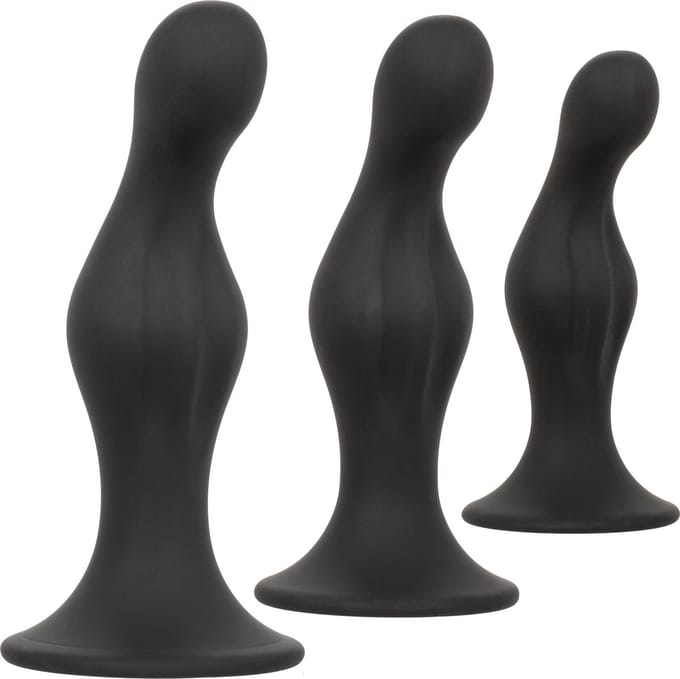 California Exotics - Buttplug - Set Van 3 Stuks - Flexibele Siliconen - Zwart