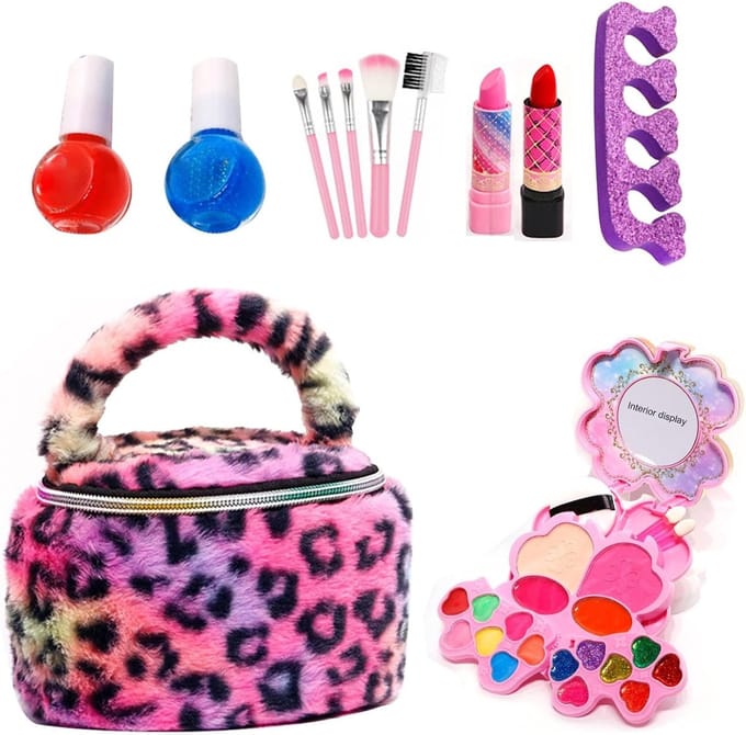Meisjes Make-Up Set - Schmink Tafel Speelgoed - Creatief Spelen - Wasbare Materialen - 21 x 17 x 8 cm