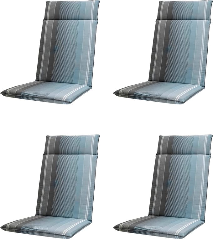 Madison - Tuinkussen - Hoge Rug - 4 st - Stef Grey - 120x50cm - Grijs