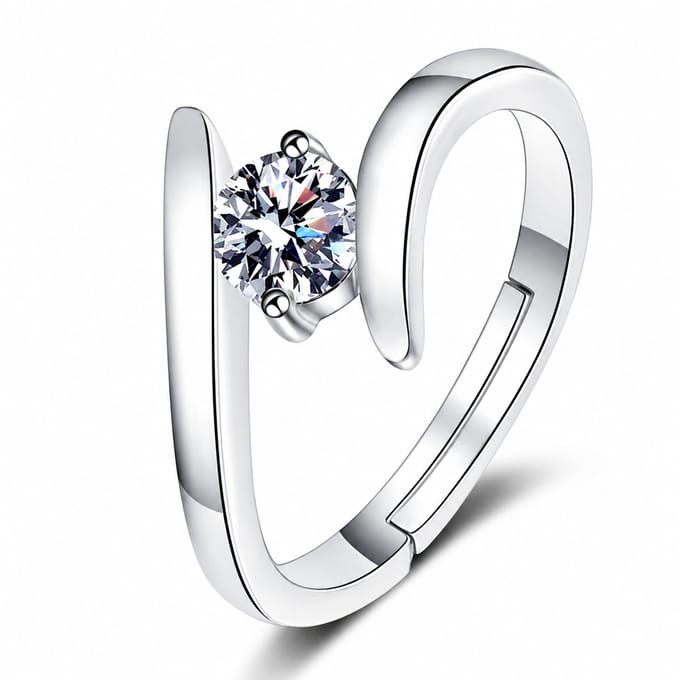 Matthew Studio® Dames Ring - 925 Zilver - Zirkonia - Verstelbare Ring