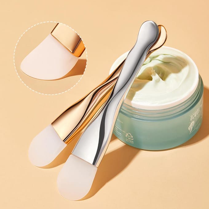 Silicone Mask Brush Double-headed Smearing Face Cleansing Mud Mask Special Beauty Tool DIY face makeup brush tool white