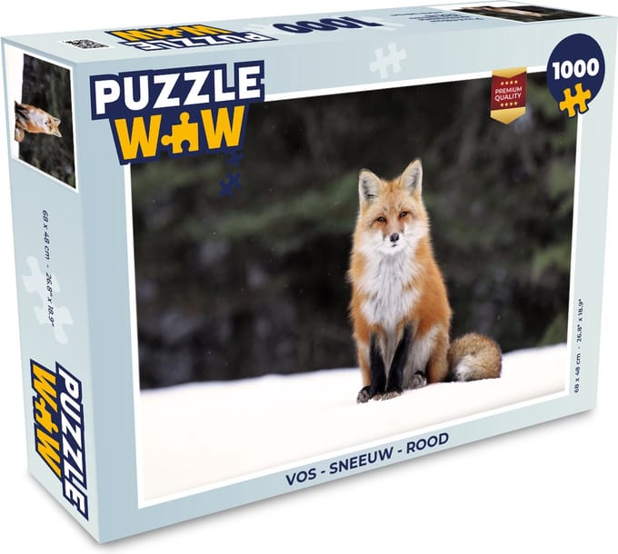 Puzzel Vos - Sneeuw - Rood - Legpuzzel - Puzzel 1000 stukjes volwassenen
