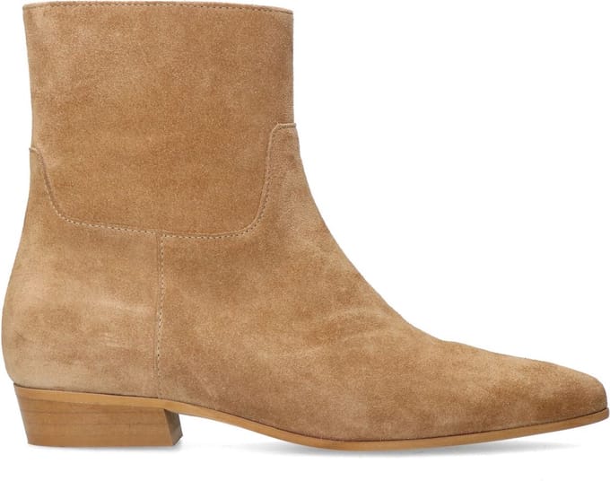 Manfield - Dames - Beige suède chelsea boots - Maat 40