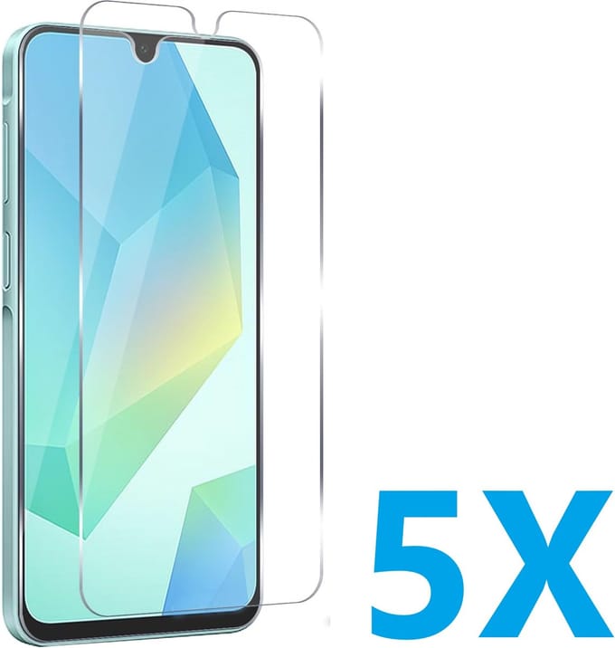 Screen protector Geschikt voor: Samsung Galaxy A16 - Screenprotector 5x - glas - bescherm - beschermglas - ZT Accessoires