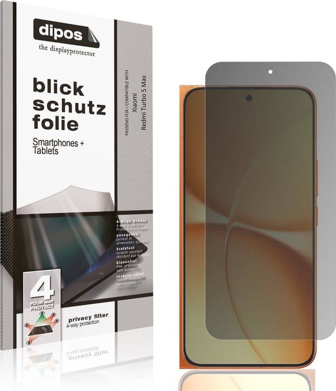 dipos – Matte Privacy Screenprotector geschikt voor Xiaomi Redmi Turbo 5 Max | Anti-Spy Beschermfolie