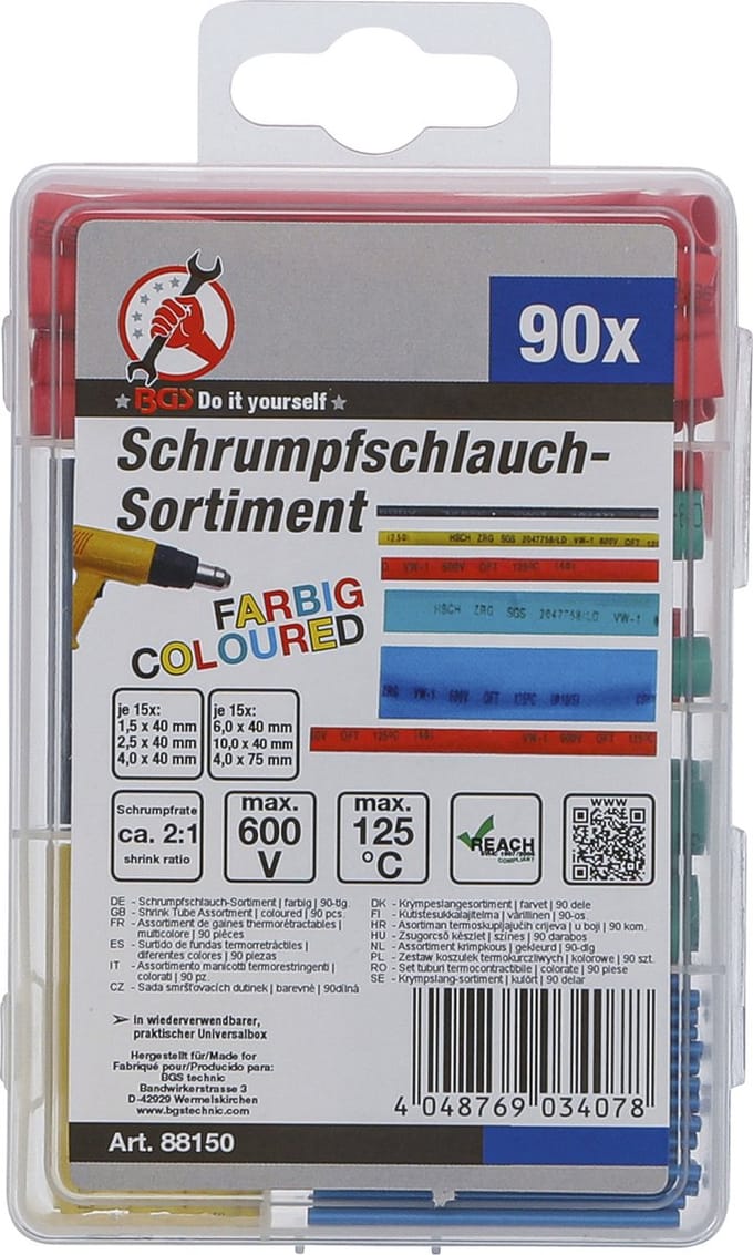 BGS - Krimpkous assortiment - 90 delig - Klein assortiment - BGS88150