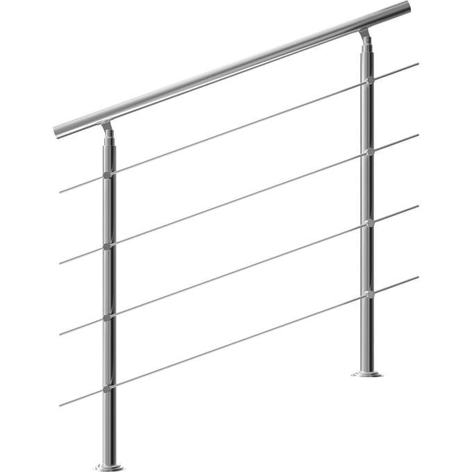Monzana Trapleuning 120 cm - Met 4 Spijlen – Roestvrijstaal