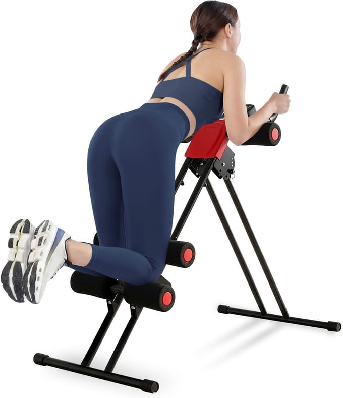 tectake® Buiktrainer en Rugtrainer - AB-Trainer met Trainingscomputer - Opvouwbaar voor Gemakkelijk Opslag