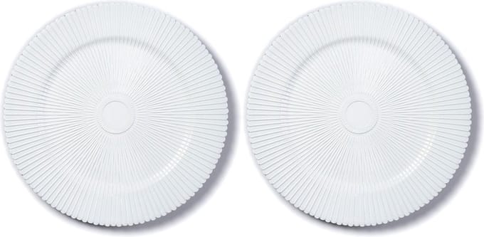 Diner onderborden - 8x - wit - structuur - kunststof - 33 cm - rond - dineren