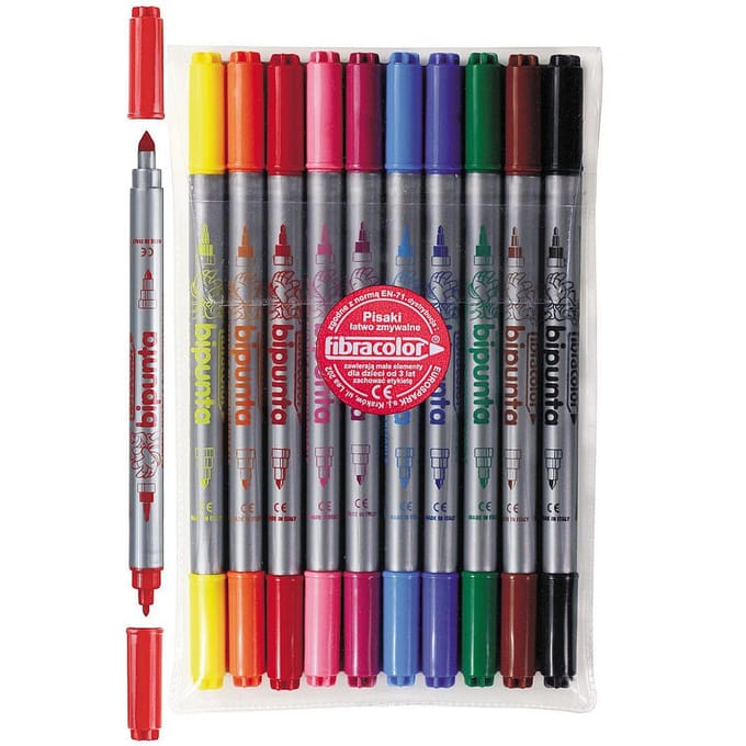 Fibracolor Bipunta Dubbelzijdige Stiften - Set van 10 Kleuren