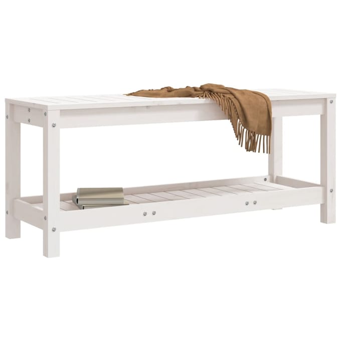 vidaXL - Tuinbank - 108x35x45 - cm - massief - grenenhout - wit