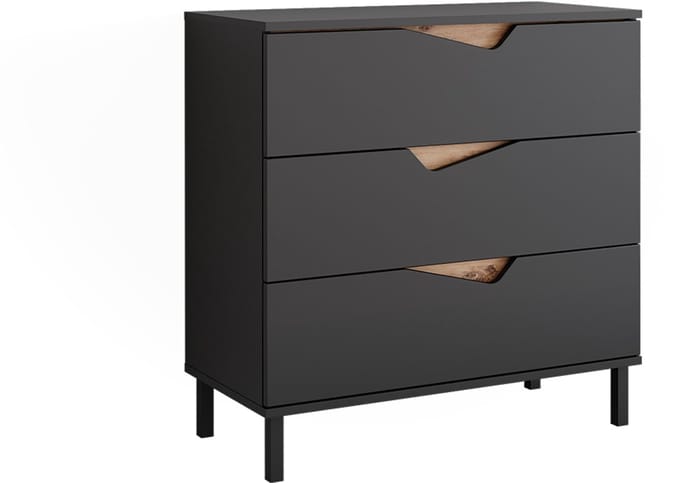 Vicco Marelle Dressoir – 80 x 81.2 cm met 3 laden Antraciet/Artisan