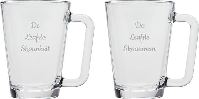 Gegraveerde theeglas 26cl De Leafste Skoanheit-De Leafste Skoanmem