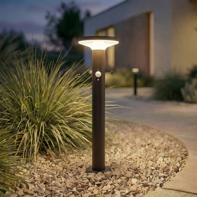 PRIOS - Sokkellamp - 1licht - Metaal, kunststof - H: 50 cm - zwart, wit - Inclusief lichtbron