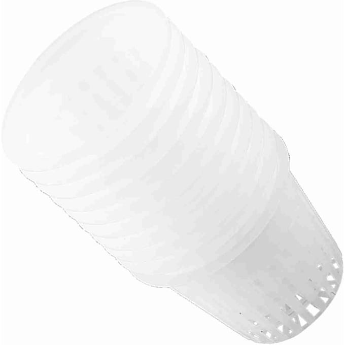 10 pièces Pot Filet Robuste Panier Net Pot Hydroponie Croissance Plante Clone Jardinage blanc
